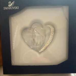 Swarovski Clear Crystal Heart Brooch with Silver Accents